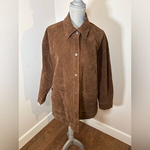 We The Free Brown Vegan Suede Utility Jacket size small